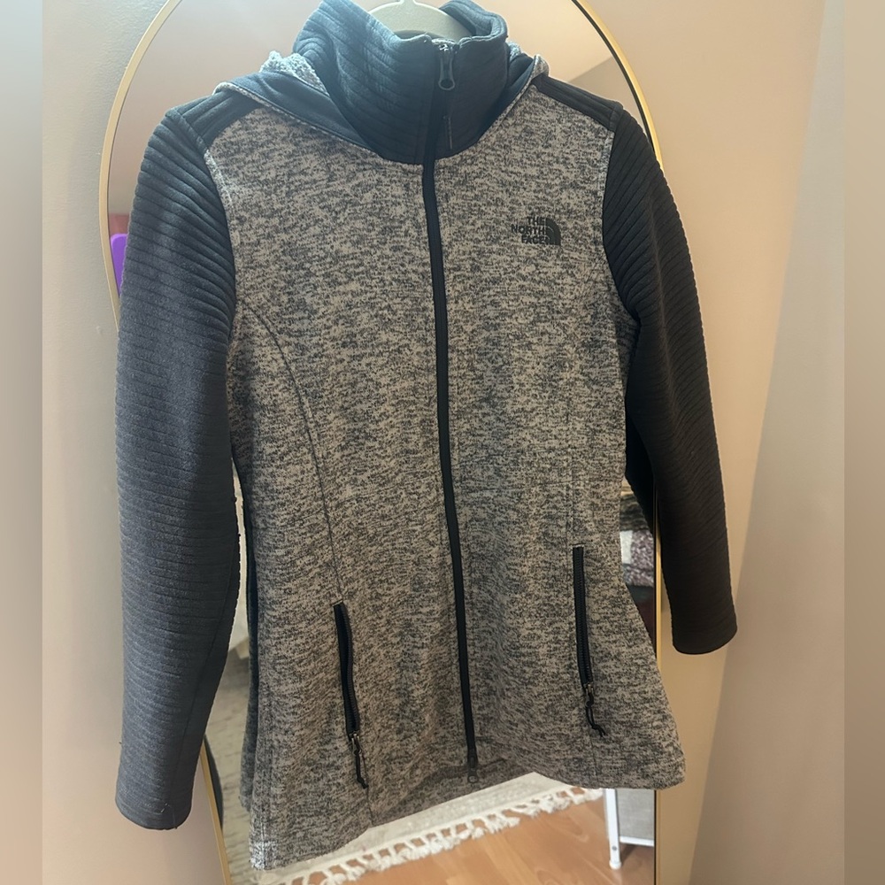 The North Face Heather Gray and Black Full-Zip Jacket